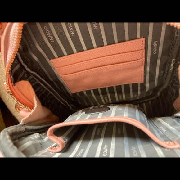 Mimco Bags Mimco Glory North South Hip Bag Blush Pink Detailed With